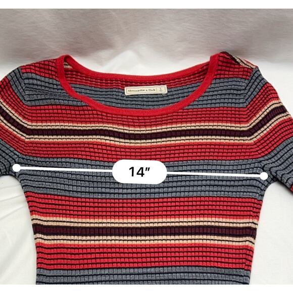 Abercrombie & Fitch Sweater Maxi Mermaid Dress Size Small Ribbed Long-Sleeve Y2K - Picture 4 of 8